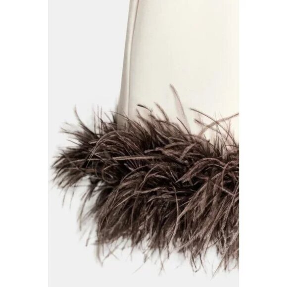 ZARA FEATHER SATIN EFFECT DRESS - Picture 11 of 11